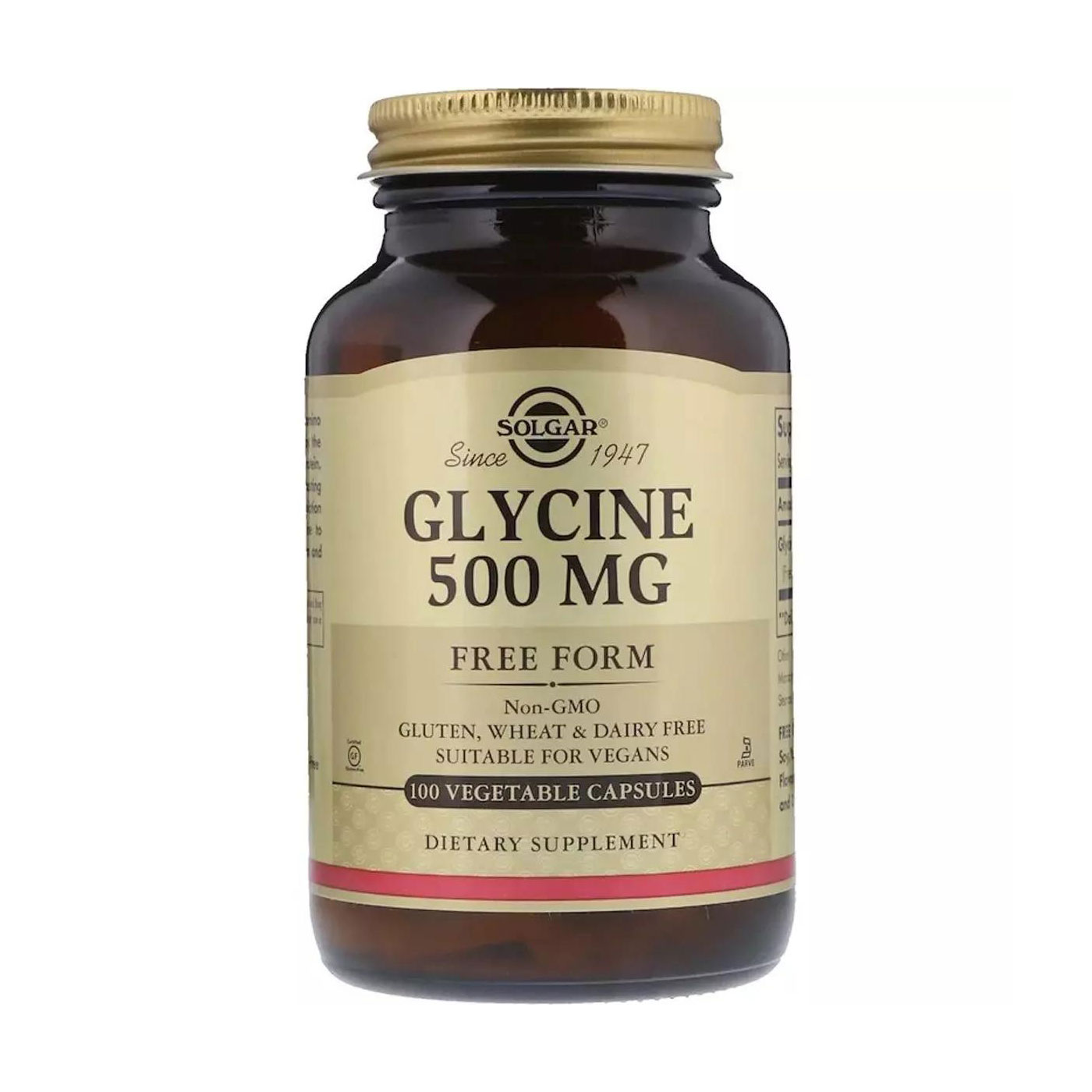 Гліцин Solgar Glycine 500 мг, 100 капсул